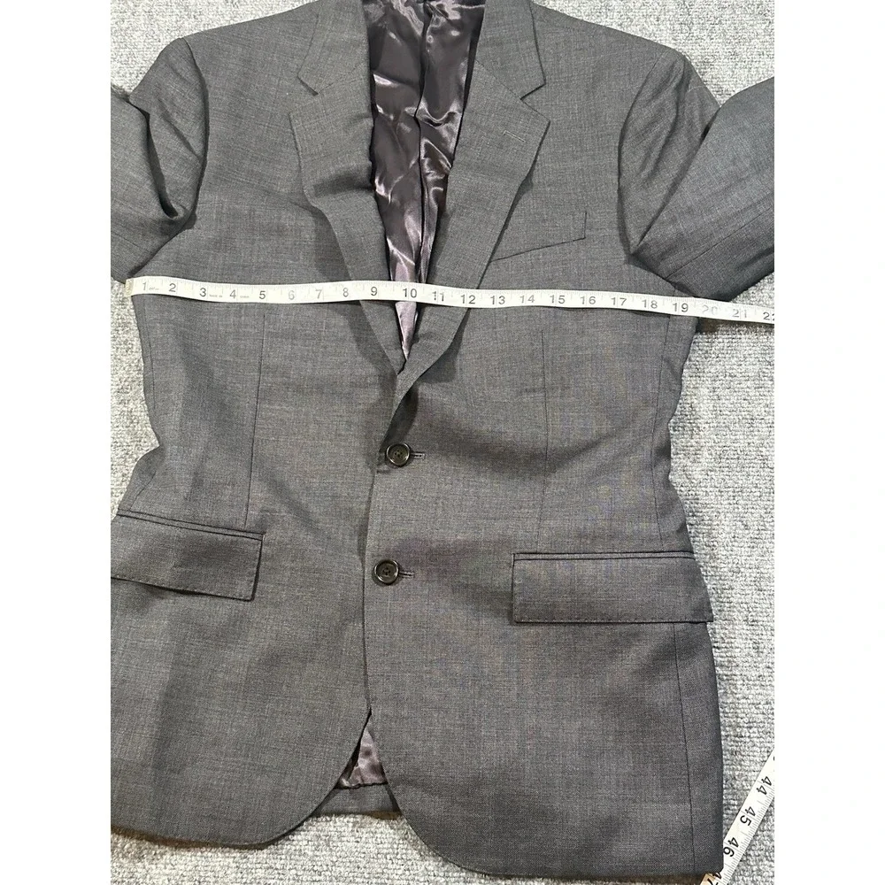 J Crew Mens Suit 40S Blazer 31x28 Slacks Grey Tollegno Wool Italian Fabric EUC